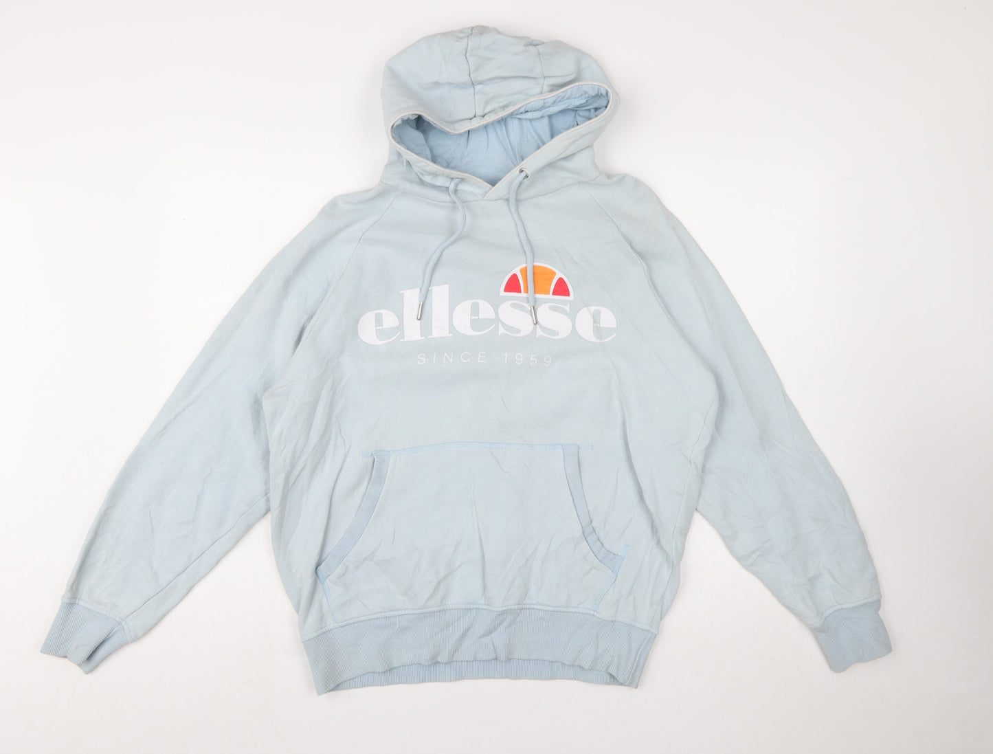 Ellesse Men's Blue Pullover Hoodie L Sports Logo Fleece