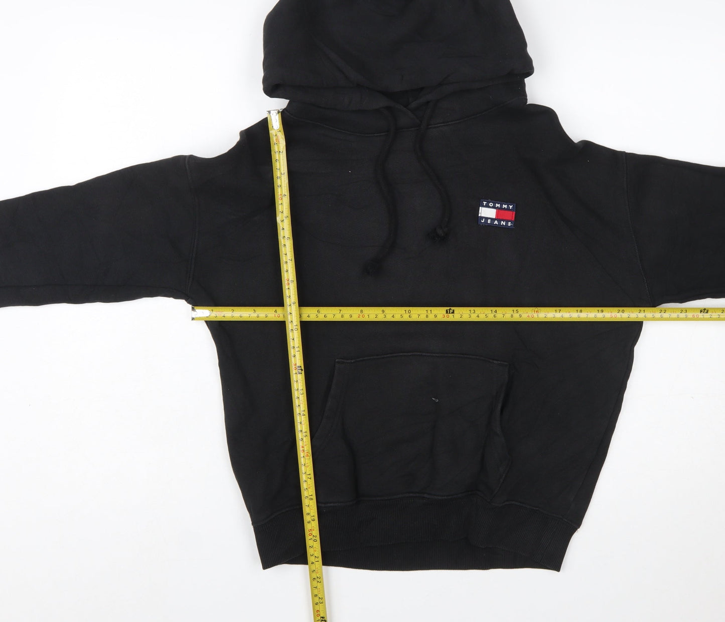 Tommy Jeans Women Black Small Pullover Hoodie Cotton Casual