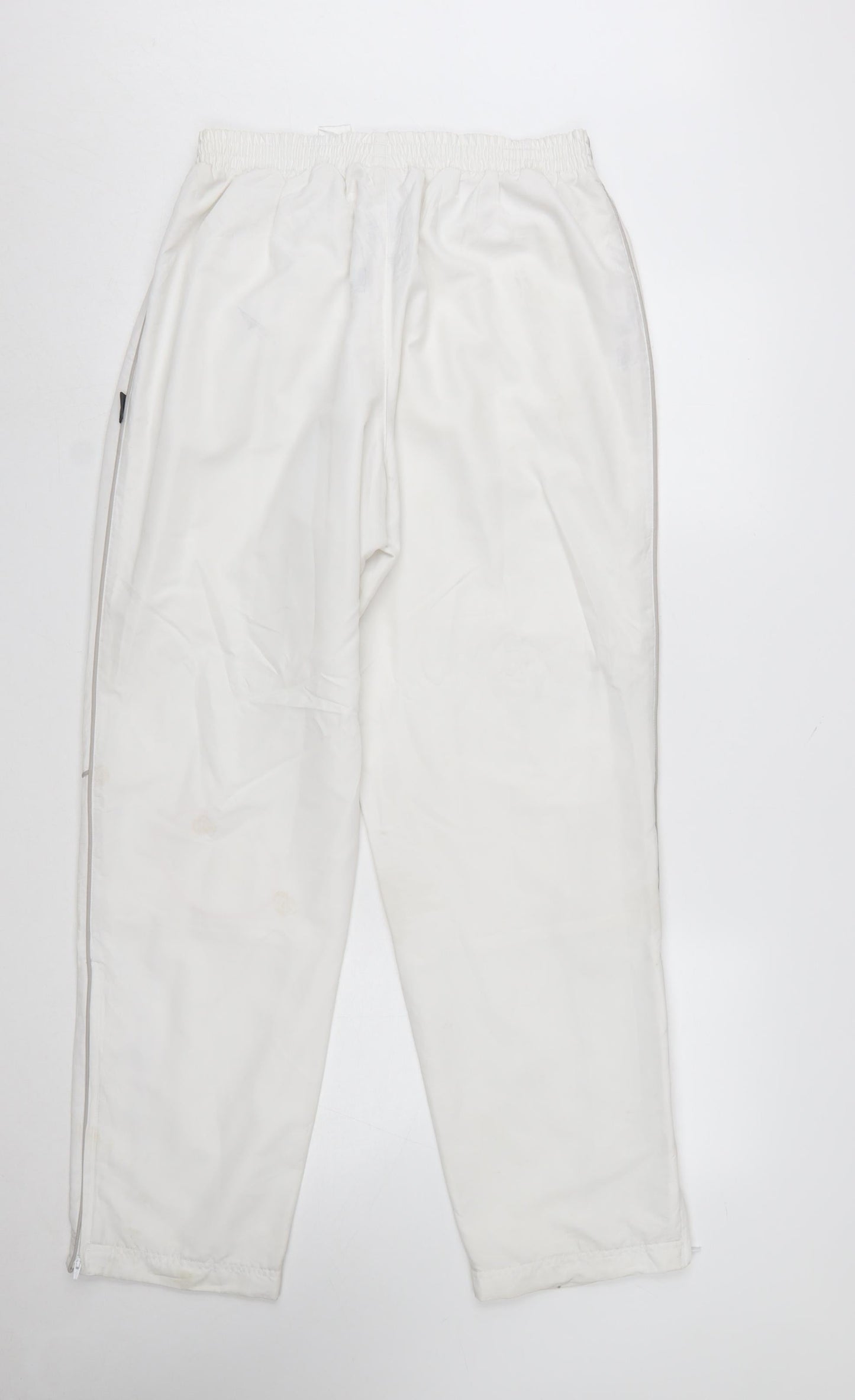 Adidas Men's White Polyester Jogger Trousers Size M