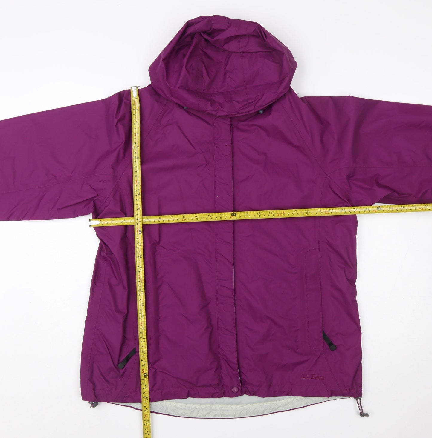 L.L.Bean Women's Purple Waterproof Hooded Rain Jacket L Regular