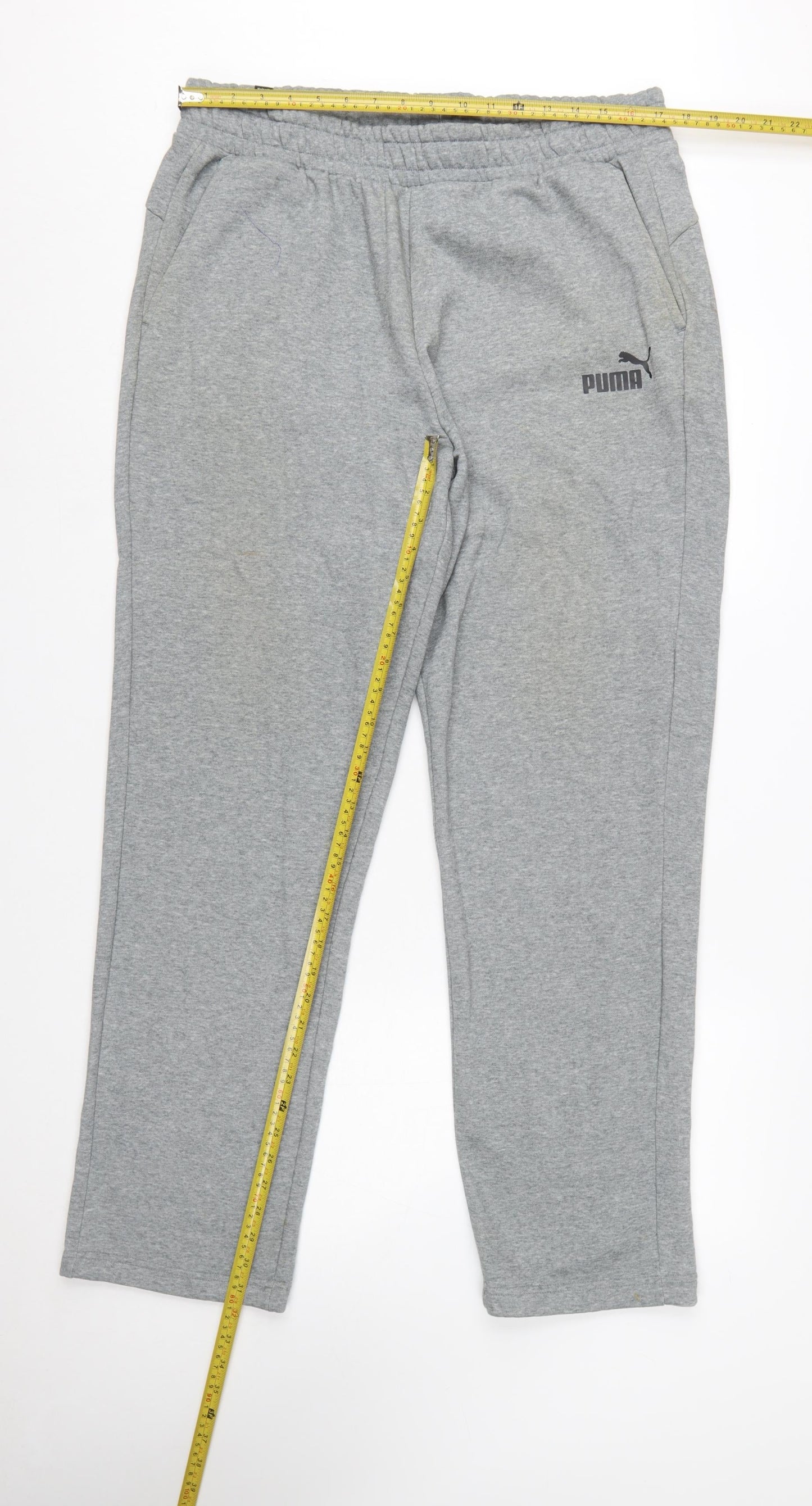 Puma Men Grey 2XL Regular Fit Sweatpants Cotton Blend