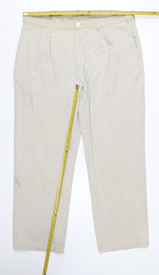 Lee Men’s Beige Chino Trousers 42x32 Regular Fit Cotton Stretch