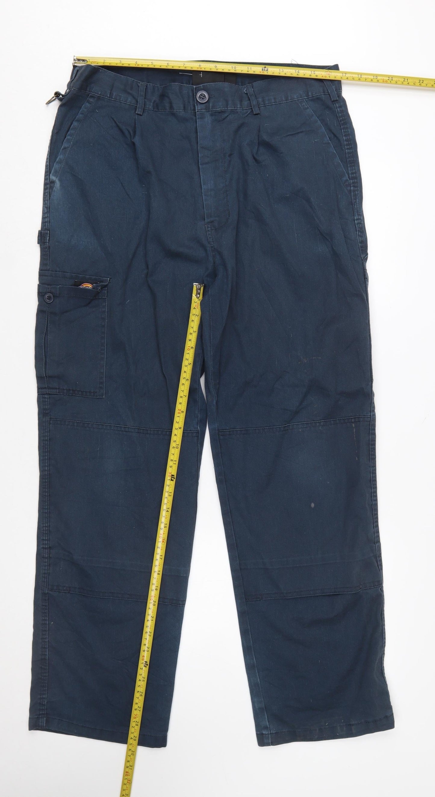 Dickies Men's Blue Cargo Trousers Size 38R Cotton Workwear