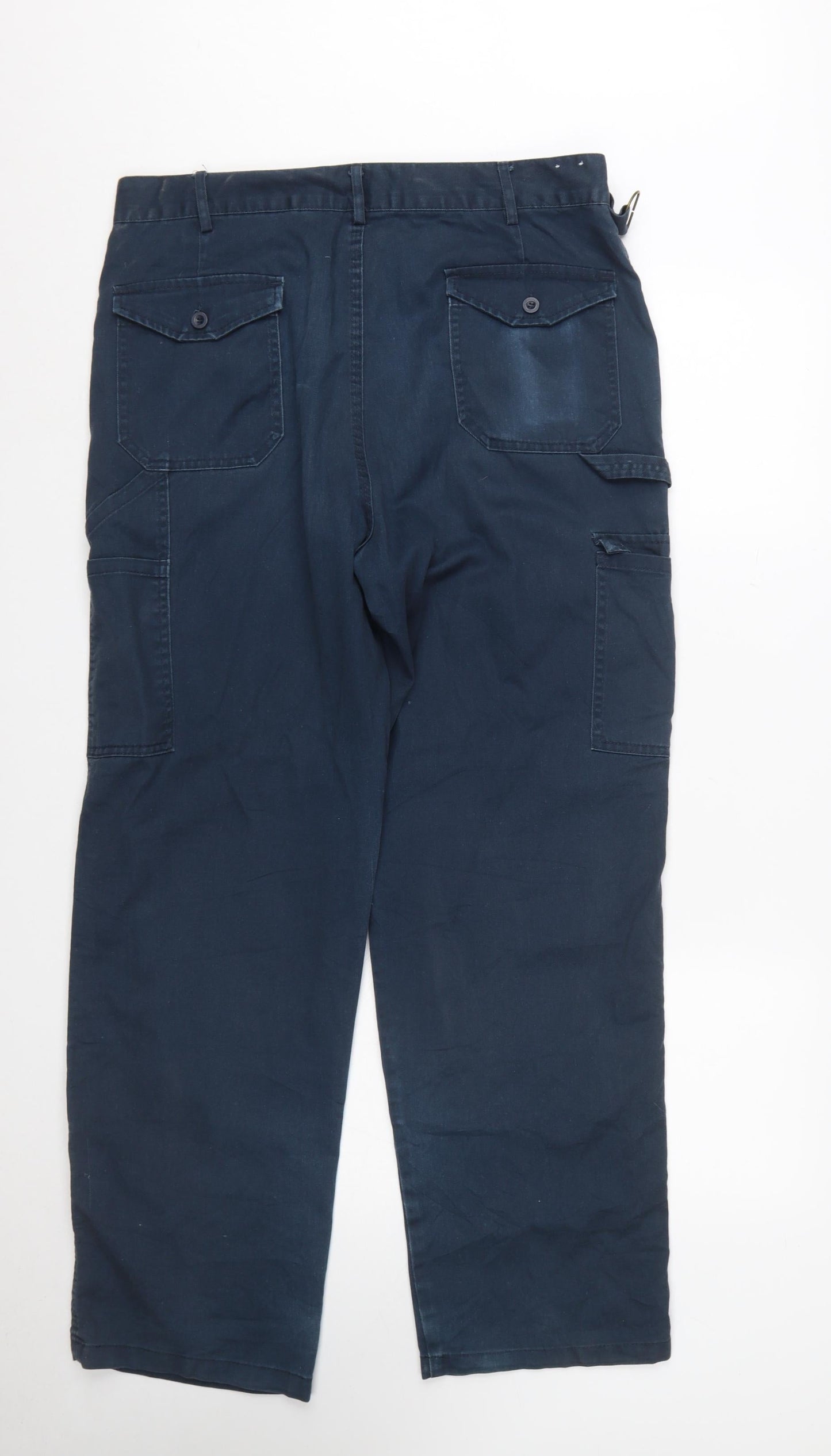 Dickies Men's Blue Cargo Trousers Size 38R Cotton Workwear
