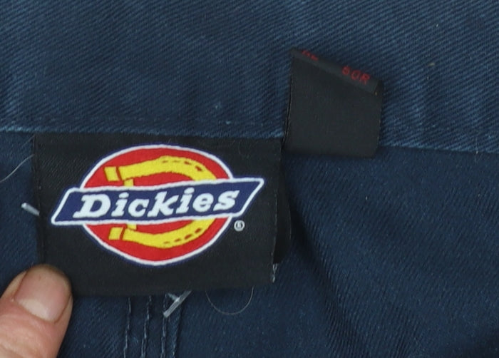 Dickies Men's Blue Cargo Trousers Size 38R Cotton Workwear
