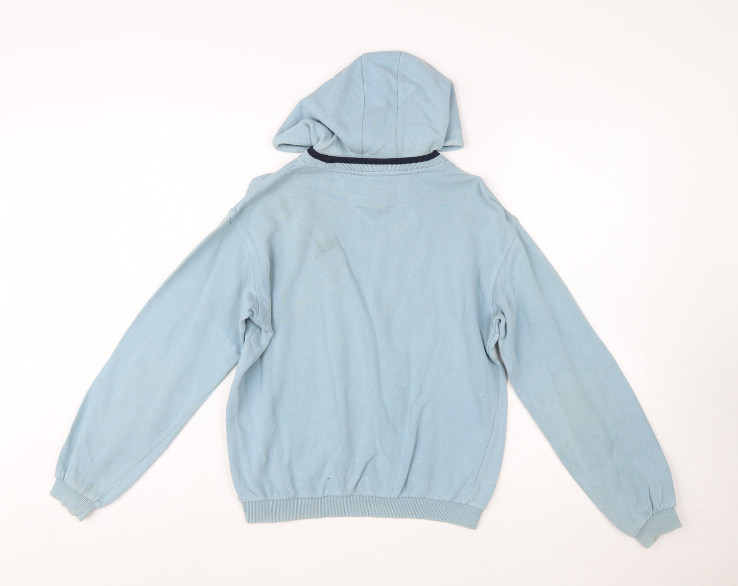 Fila Boys Light Blue Pullover Hoodie Age 10 Logo Fleece Cotton Blend