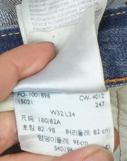 Levi Strauss Men’s Blue 508 Slim Tapered Jeans W32 L34