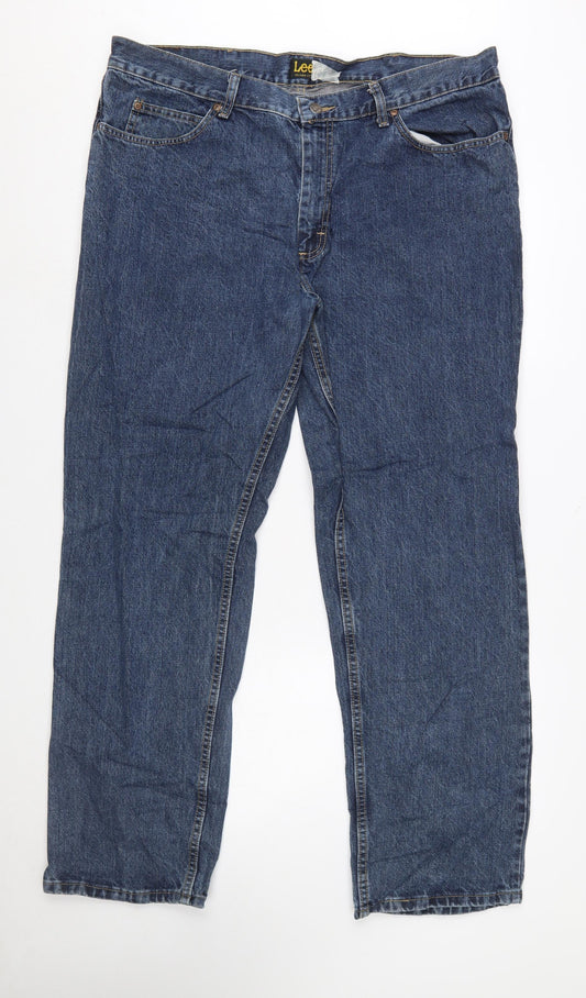 Lee Men's Blue Straight Leg Regular Fit Denim Jeans 40W 32L