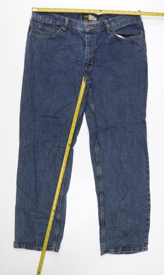 Lee Men's Blue Straight Leg Regular Fit Denim Jeans 40W 32L