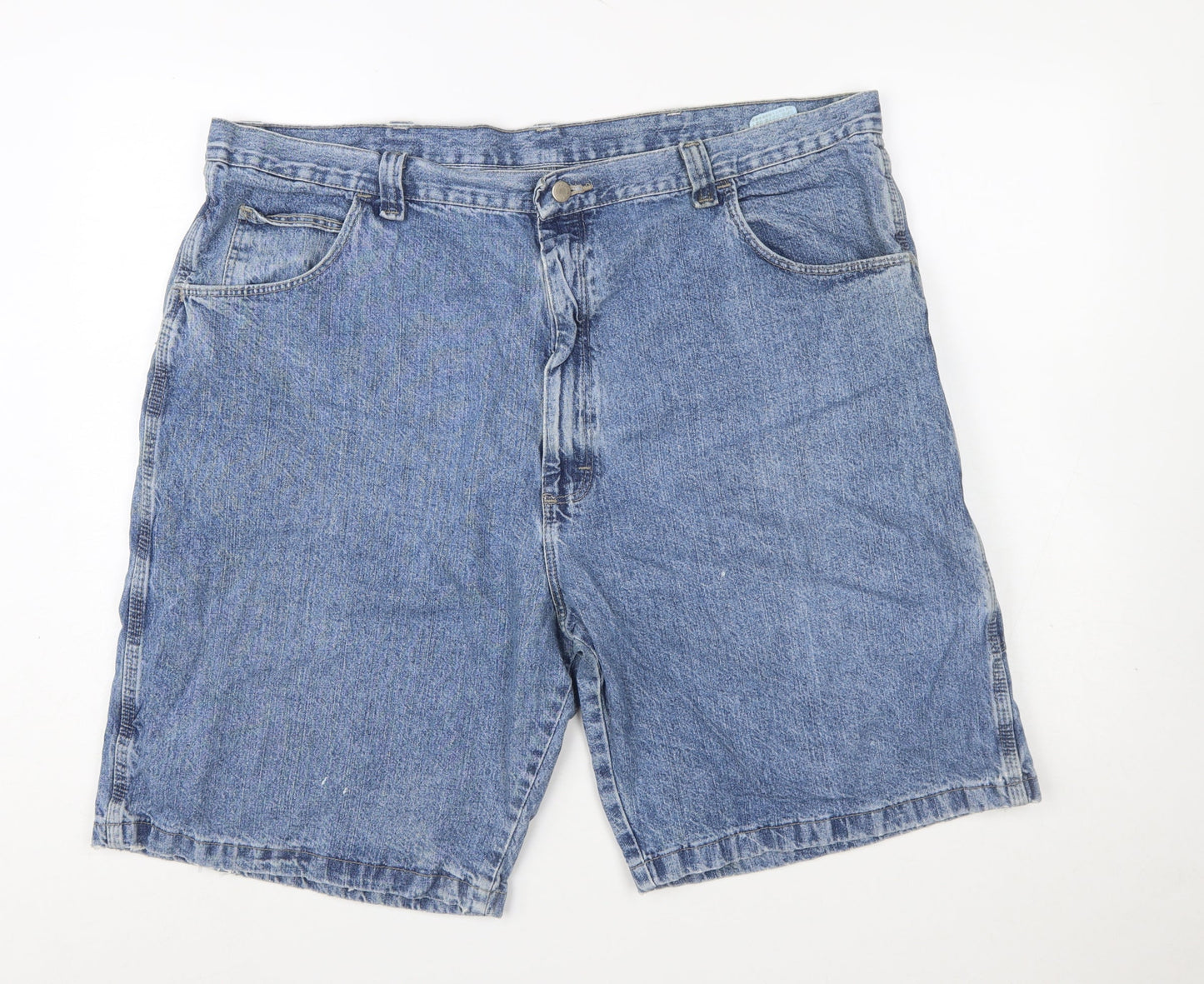 Wrangler Men Blue 42 Cargo Denim Shorts Cotton Regular Fit