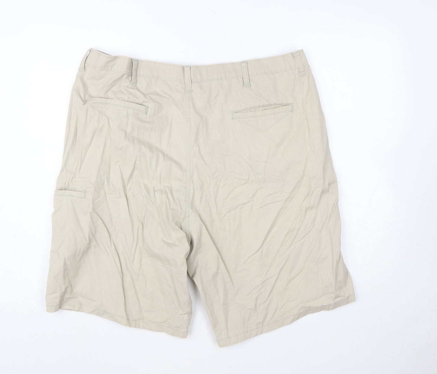 Wrangler Mens Beige Cargo Shorts Size 42 Regular Fit Cotton Blend