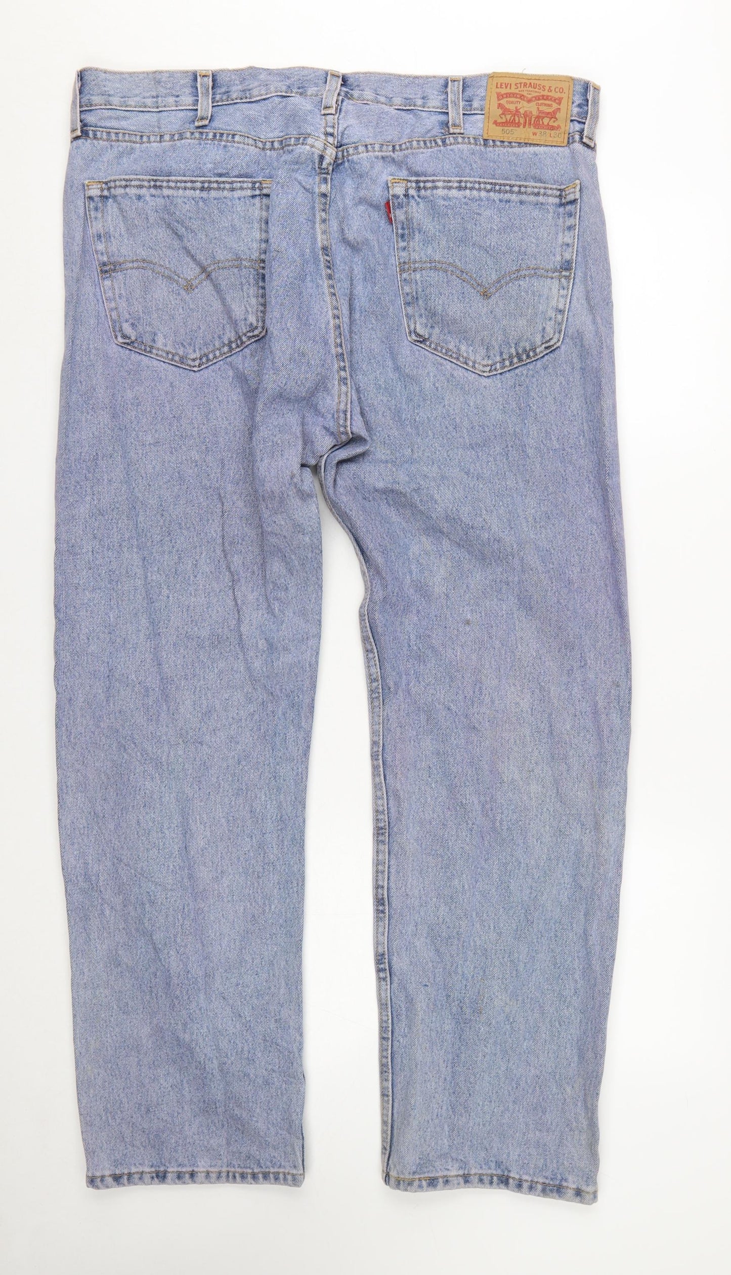 Levi’s 505 Men’s Blue Denim Straight Jeans W38 L30 Regular Fit