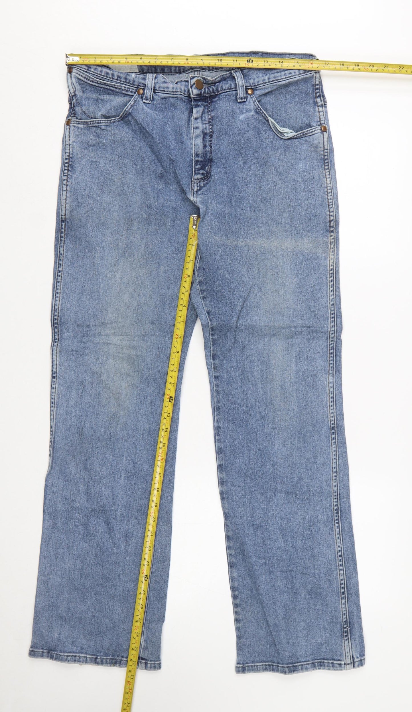 Wrangler Men's Blue Straight Leg Denim Jeans W34 L32 Regular Fit
