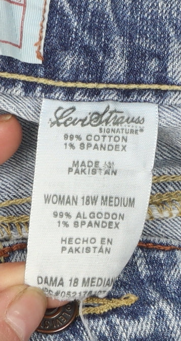 Levi Strauss Women's Blue Low Rise Bootcut Stretch Jeans Size 18W