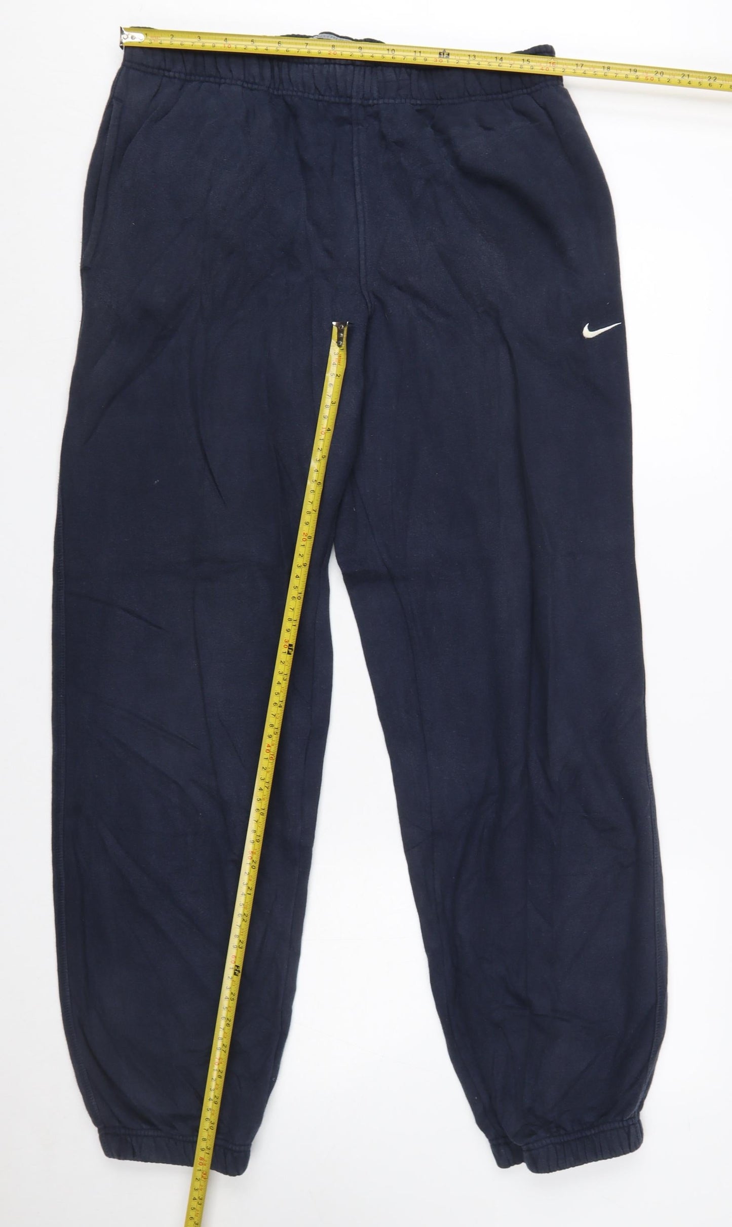 Nike Men’s Blue Fleece Joggers L 36in Elastic Waist Casual Trousers