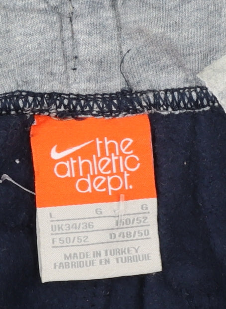 Nike Men’s Blue Fleece Joggers L 36in Elastic Waist Casual Trousers