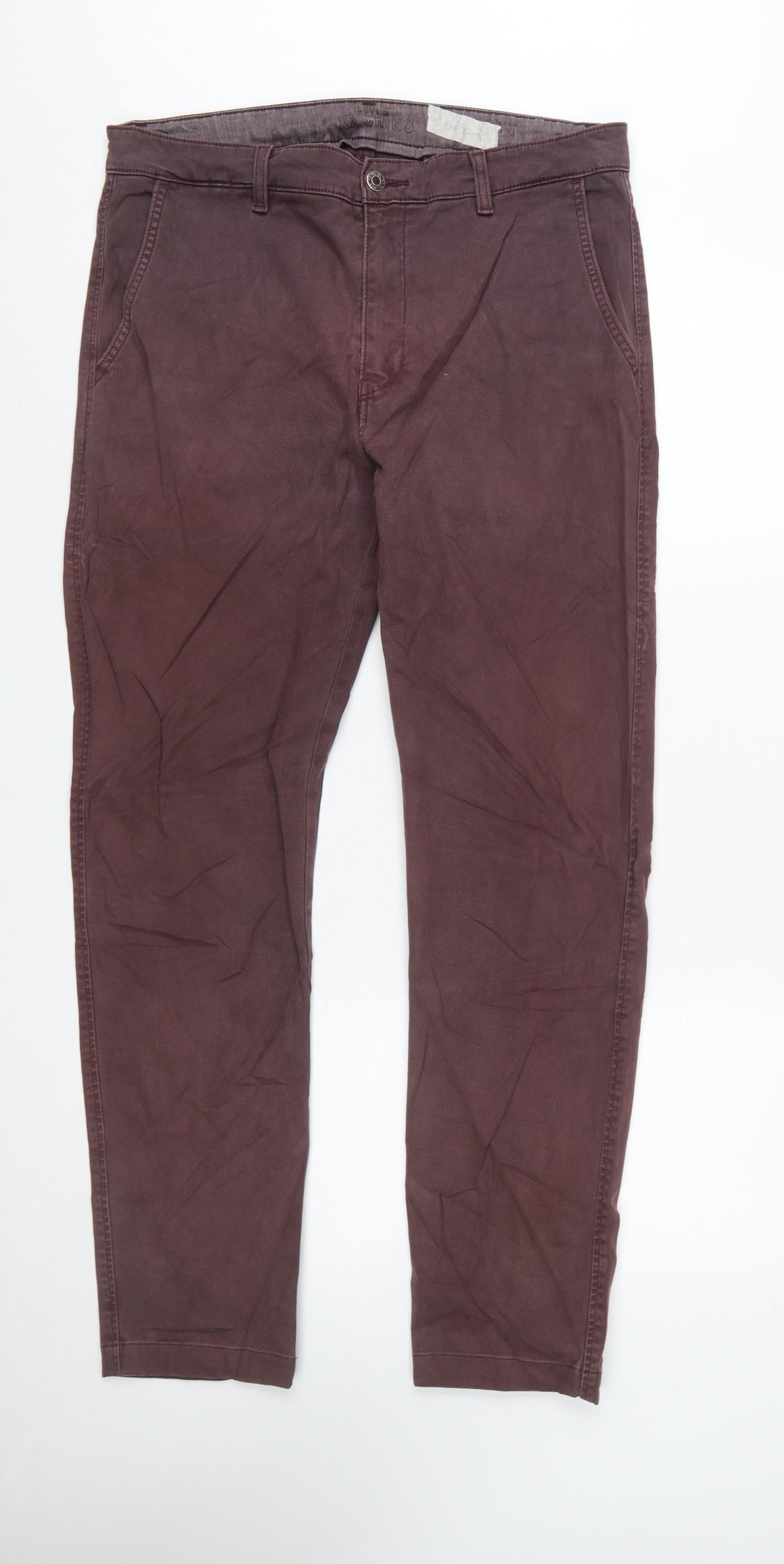 Levi's Men's Brown Slim Fit Chino Trousers W34 L34