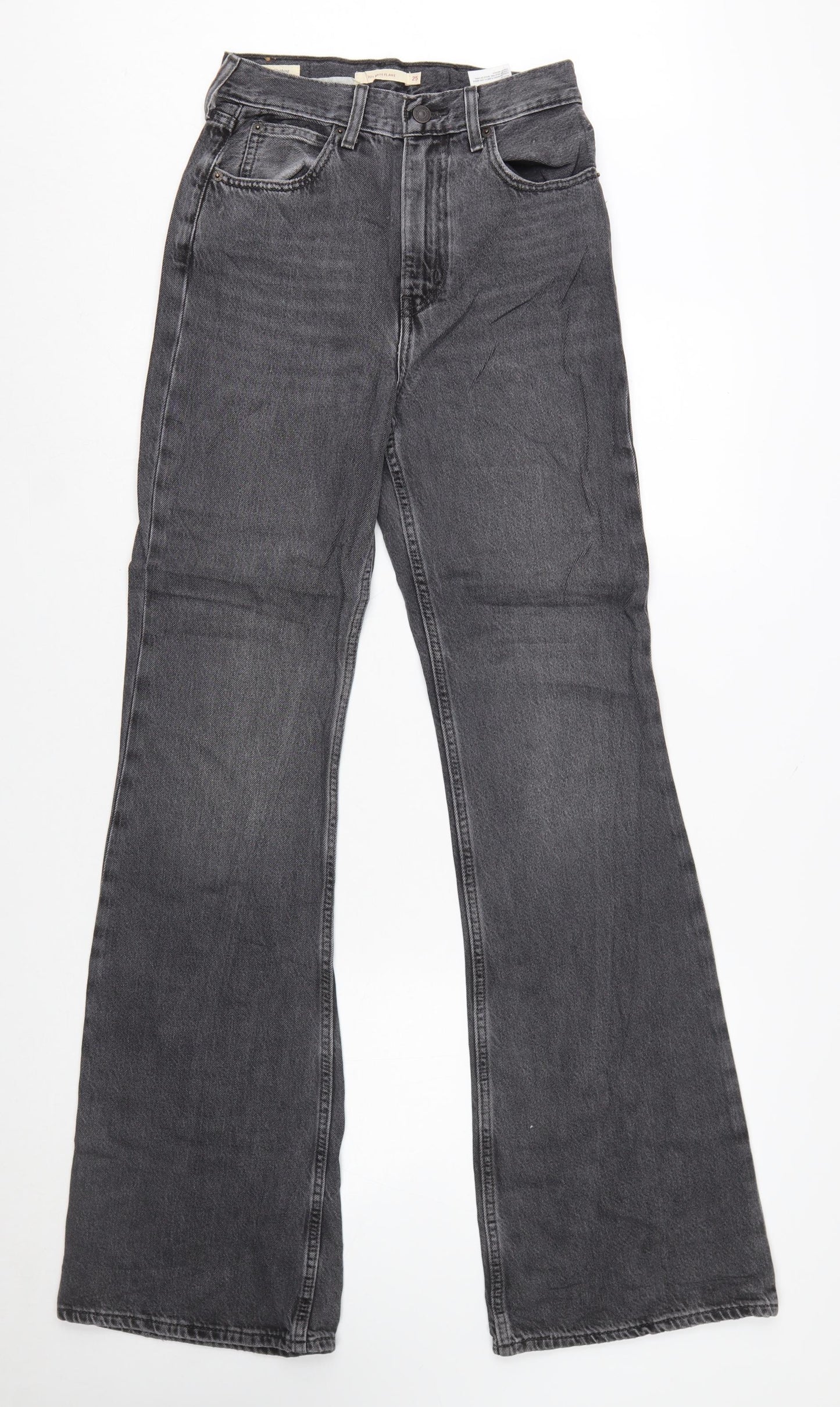 Levi's Women's Grey 70s High Flare Jeans Size 8 Regular High Rise