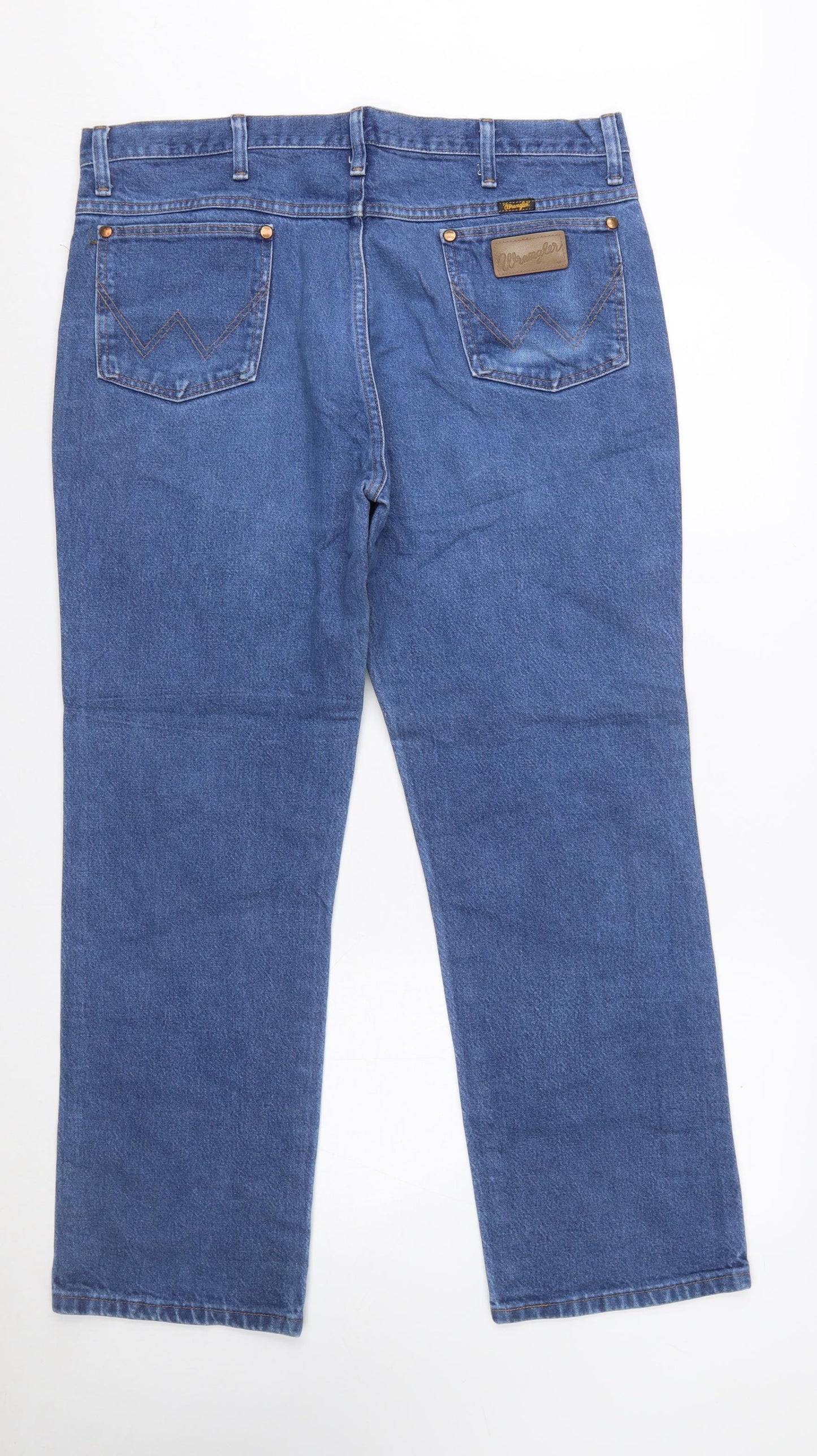Wrangler Men's Blue Regular Fit Straight Leg Denim Jeans 36x30