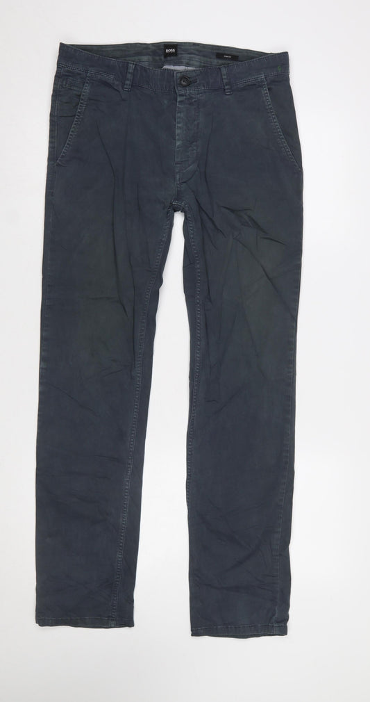 Hugo Boss Men's Blue Slim Fit Chino Trousers Size 31/32