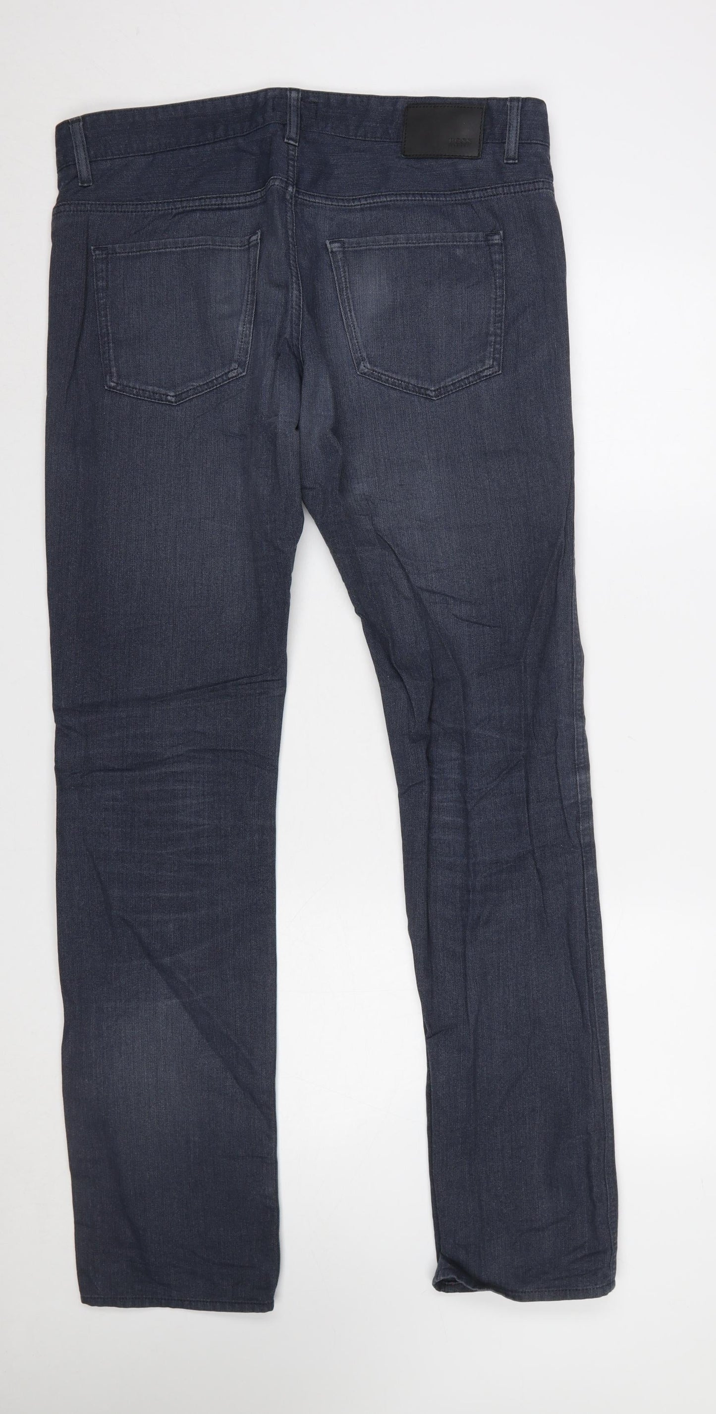 Hugo Boss Men's Blue Straight Fit Stretch Denim Jeans 34/34