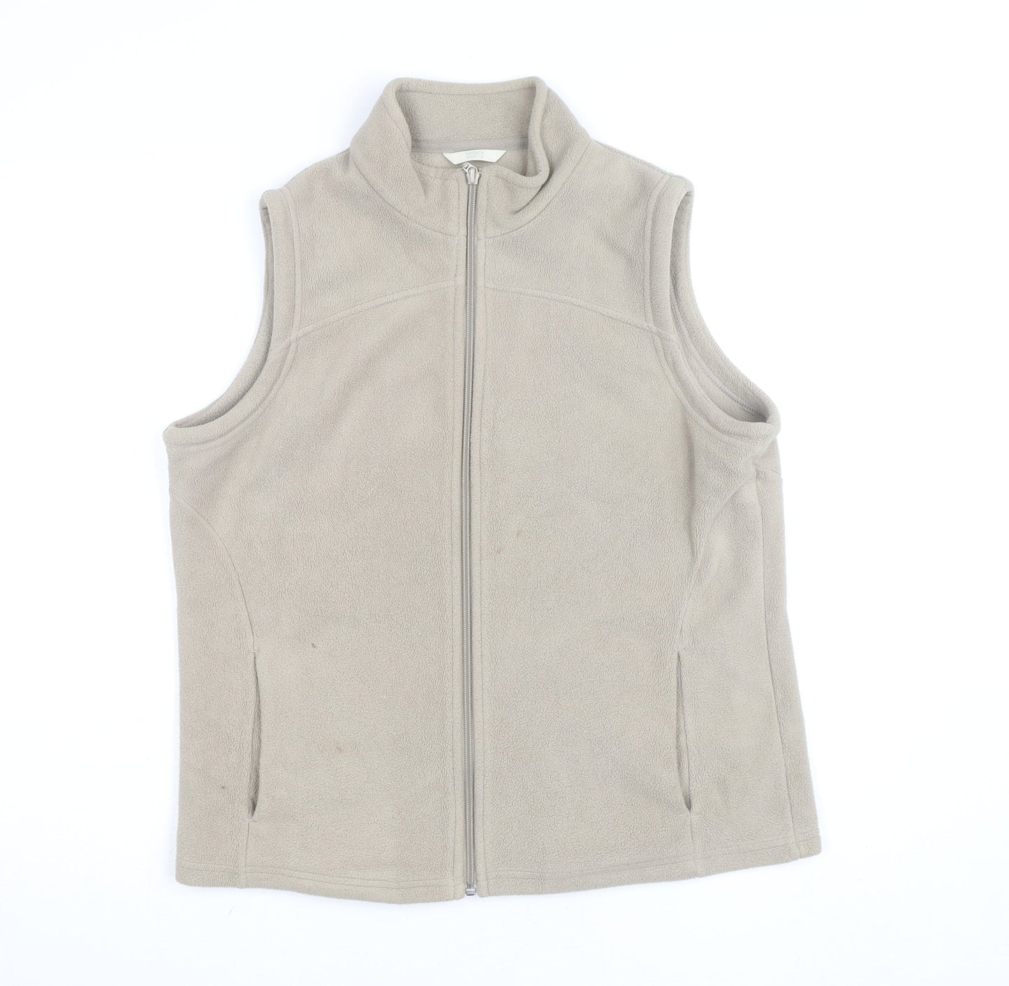 Marks & Spencer Men's Beige Fleece Full Zip Vest Size L
