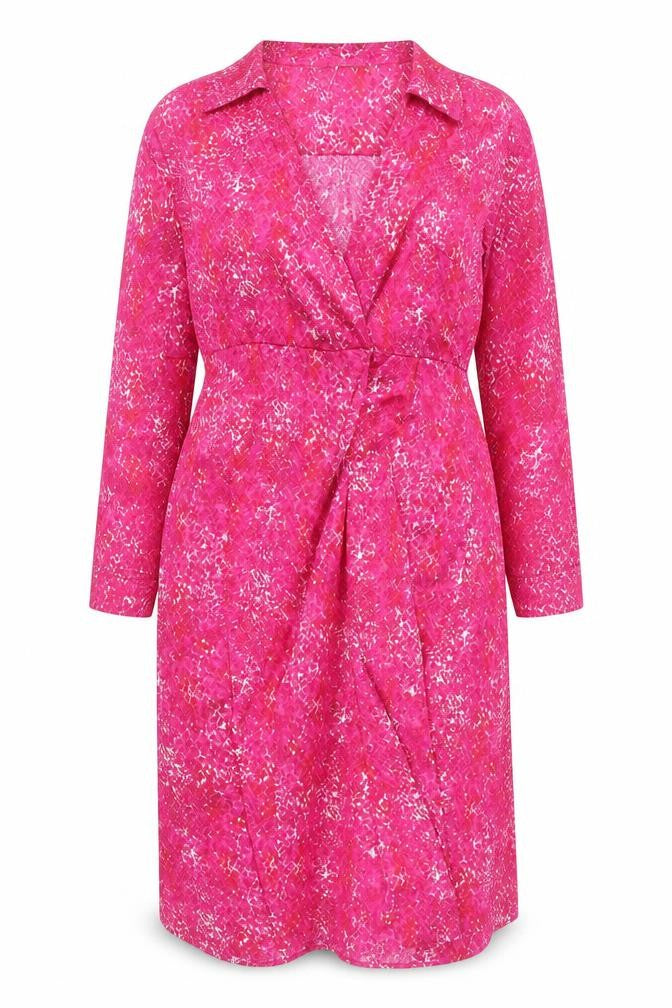 Paul Costelloe Living Studio Women’s Pink Abstract Wrap Dress Size 12