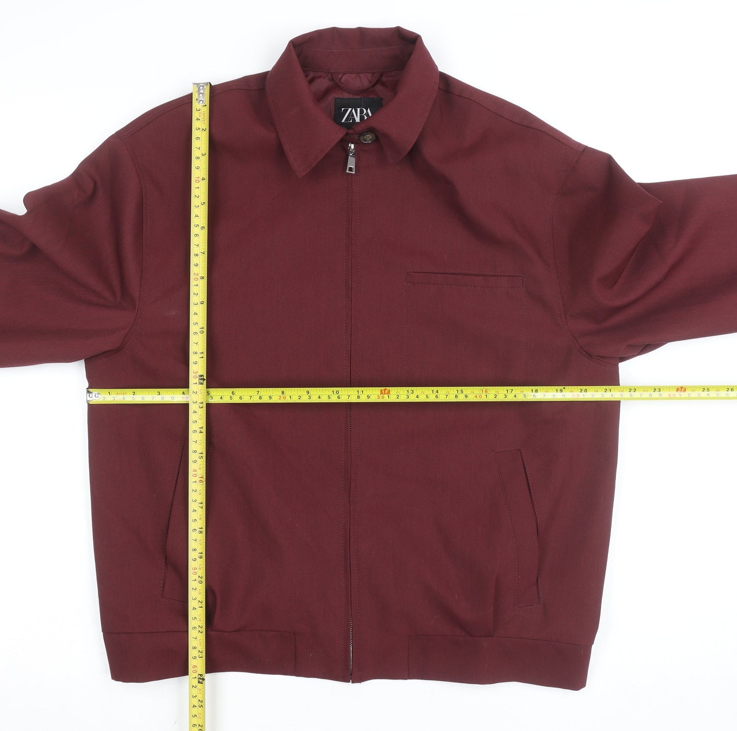 Zara Women Burgundy Single-Breasted Suit Jacket S