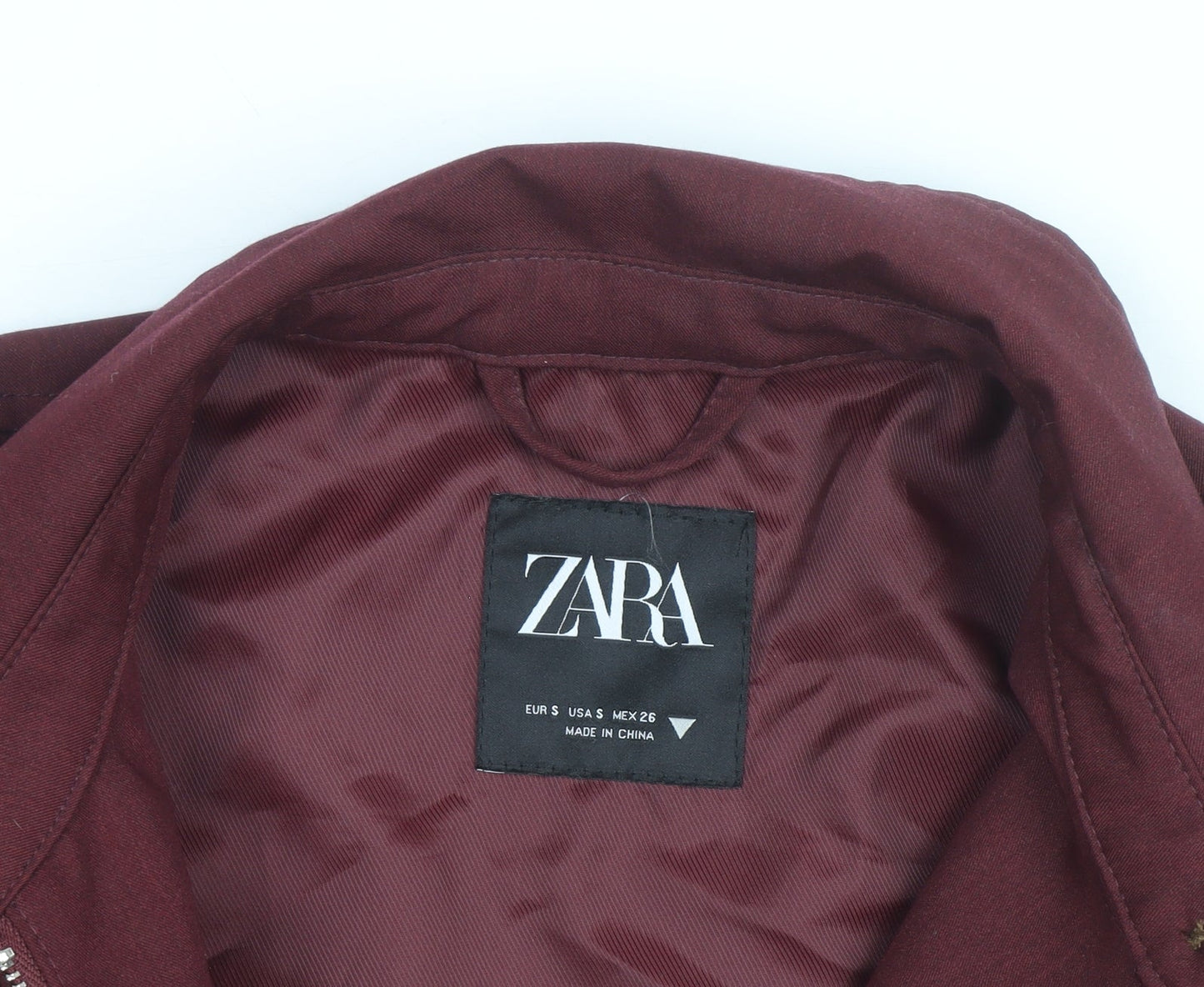 Zara Women Burgundy Single-Breasted Suit Jacket S