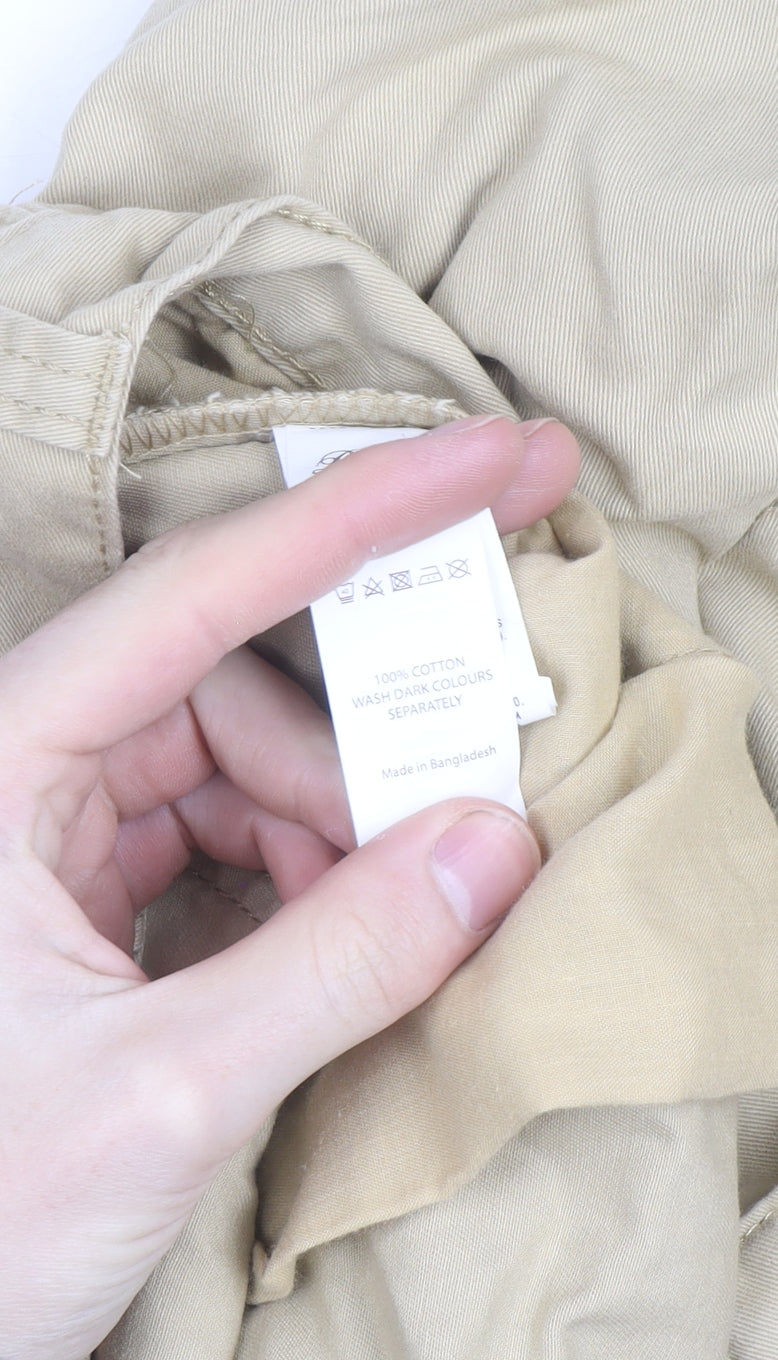 Denim Co. Men's Beige Chino Trousers 35W 32L Cotton Straight Fit