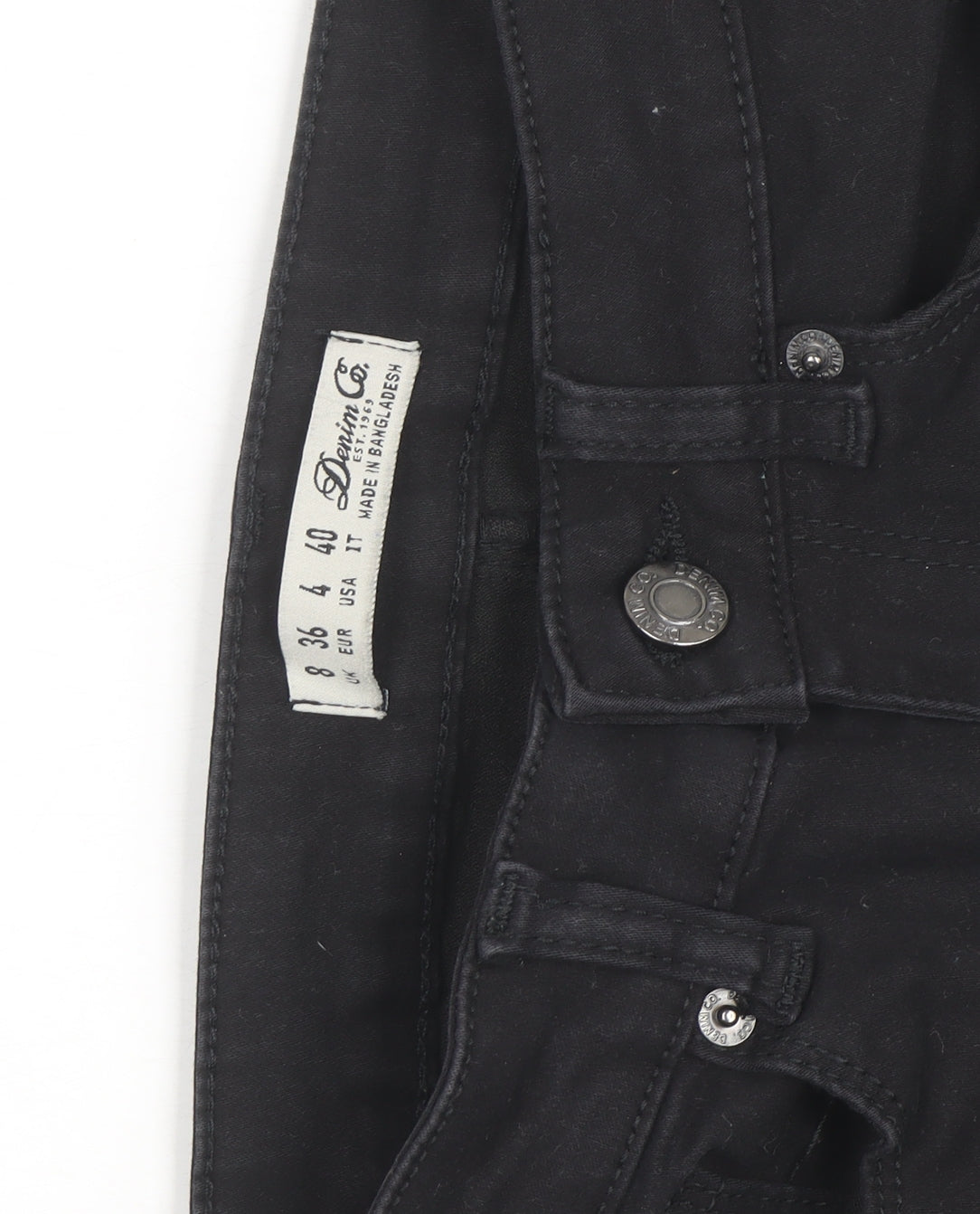 Denim & Co. Women's Black Skinny Jeans Size 8 Mid Rise Stretch Denim
