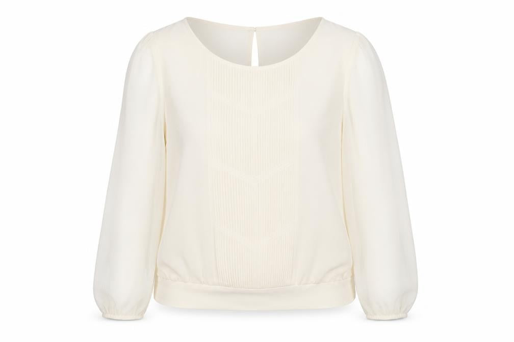 Oasis Women's Ivory Chiffon Pleated Blouse Size 14