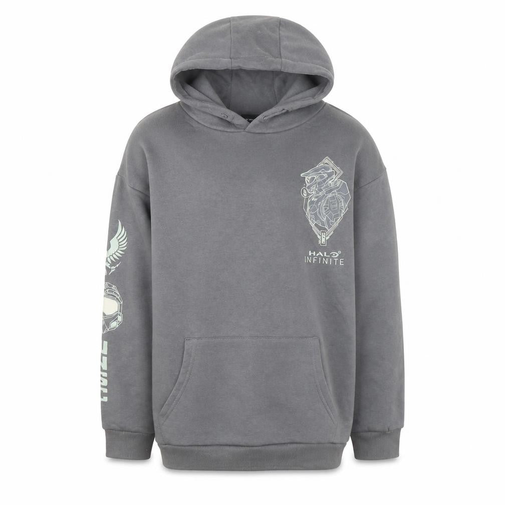 Primark Halo Infinite Boys Grey Pullover Hoodie M 12-13 Years Graphic Print Primark