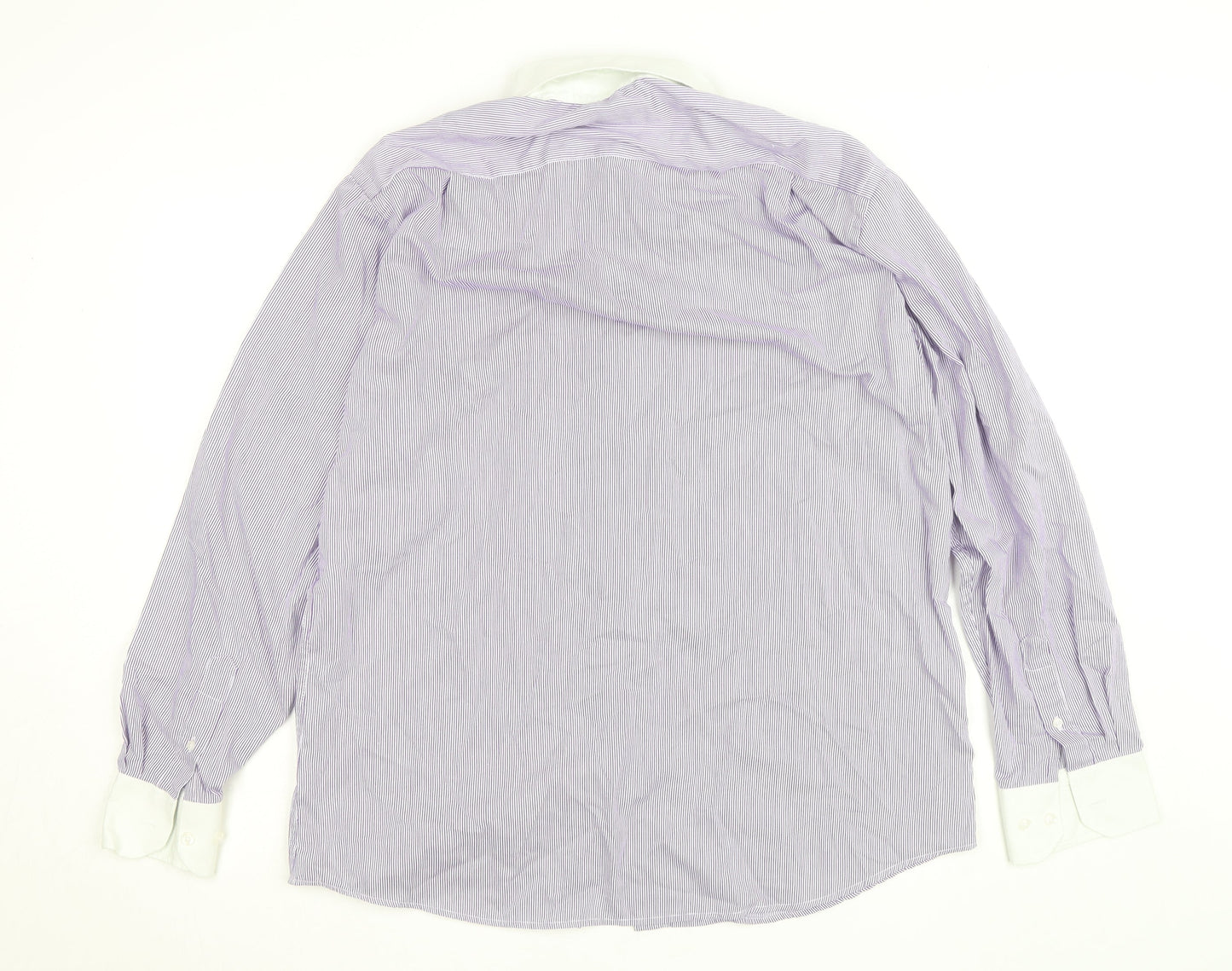 Harvey & Jones Women's Purple Striped Long Sleeve Button-Up Shirt Size 16
