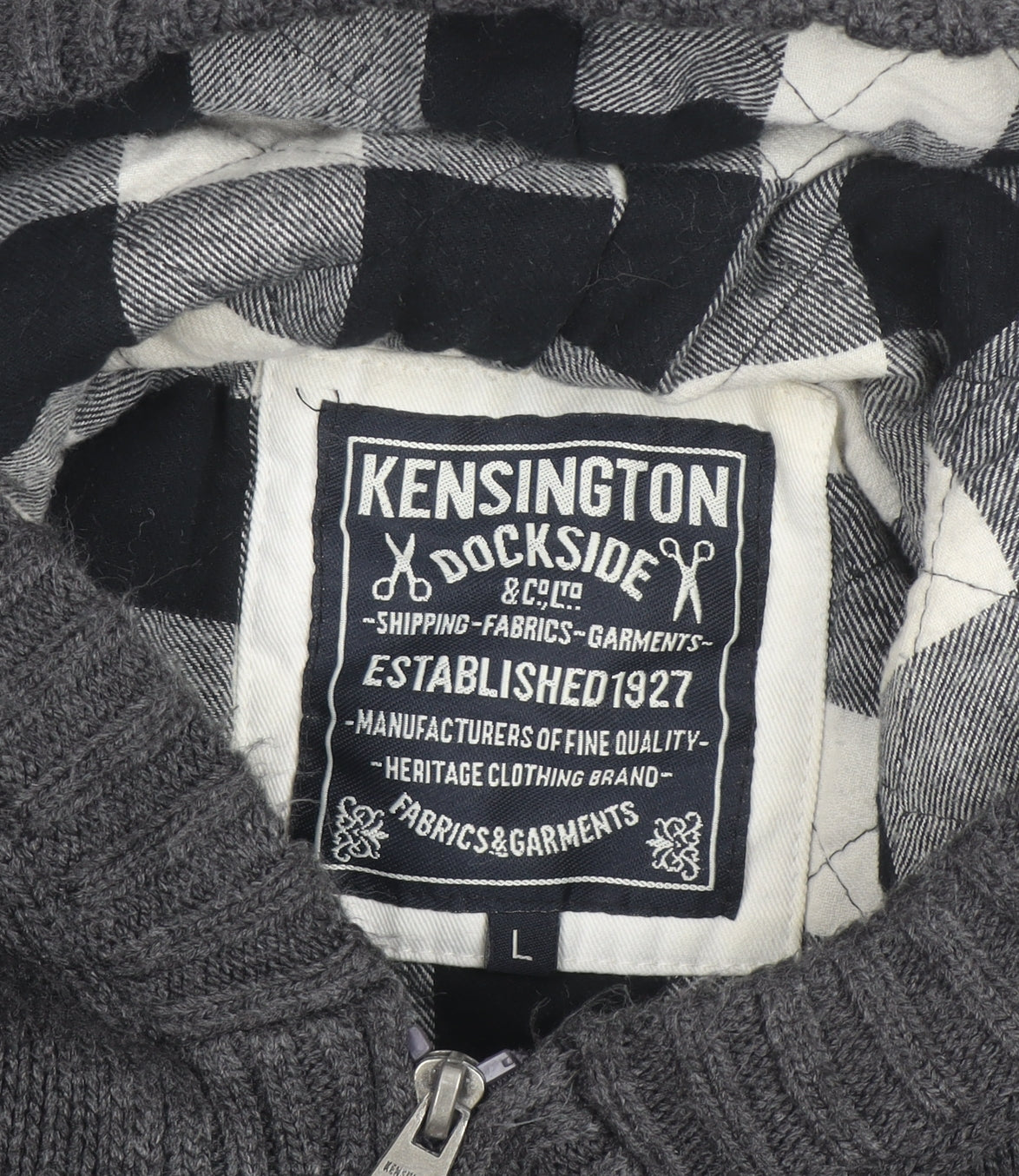 Kensington Dockside Men's Grey Hooded Toggle Cardigan Jumper Size L