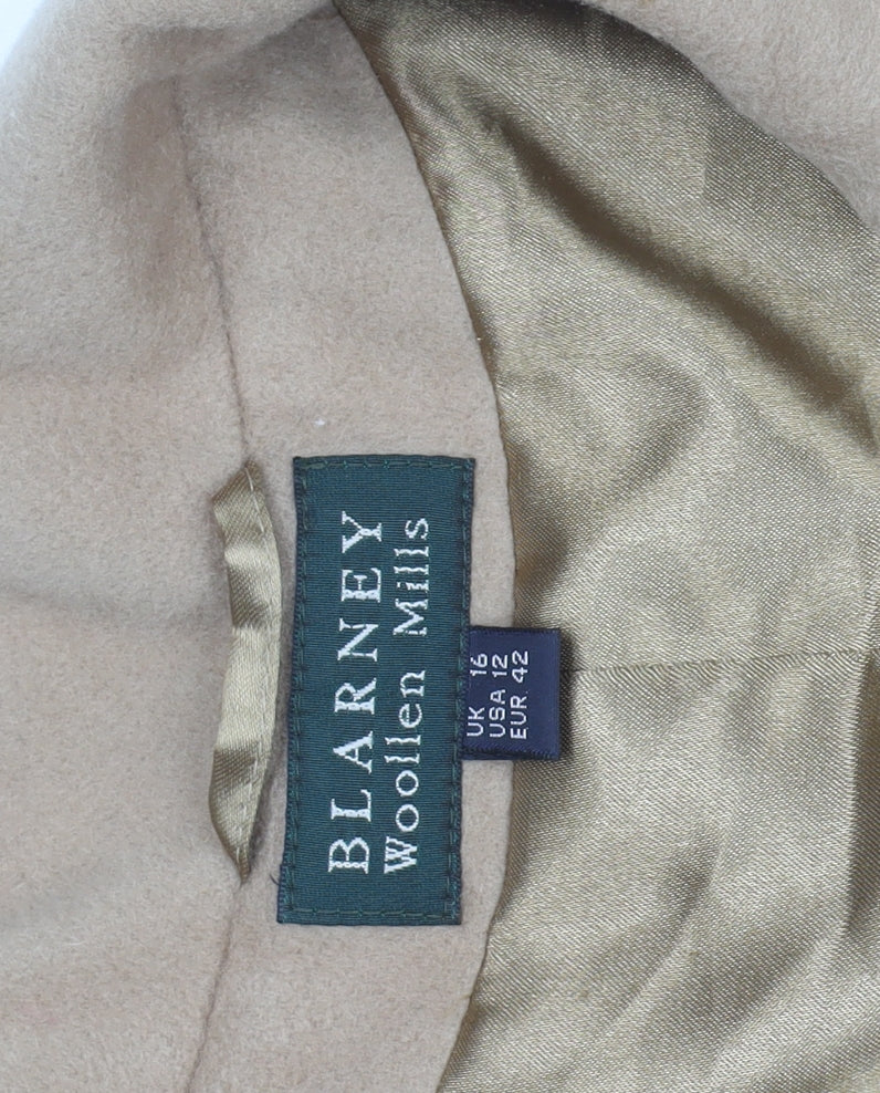 Blarney Woollen Mills Women's Beige Long Wool Overcoat Size 16