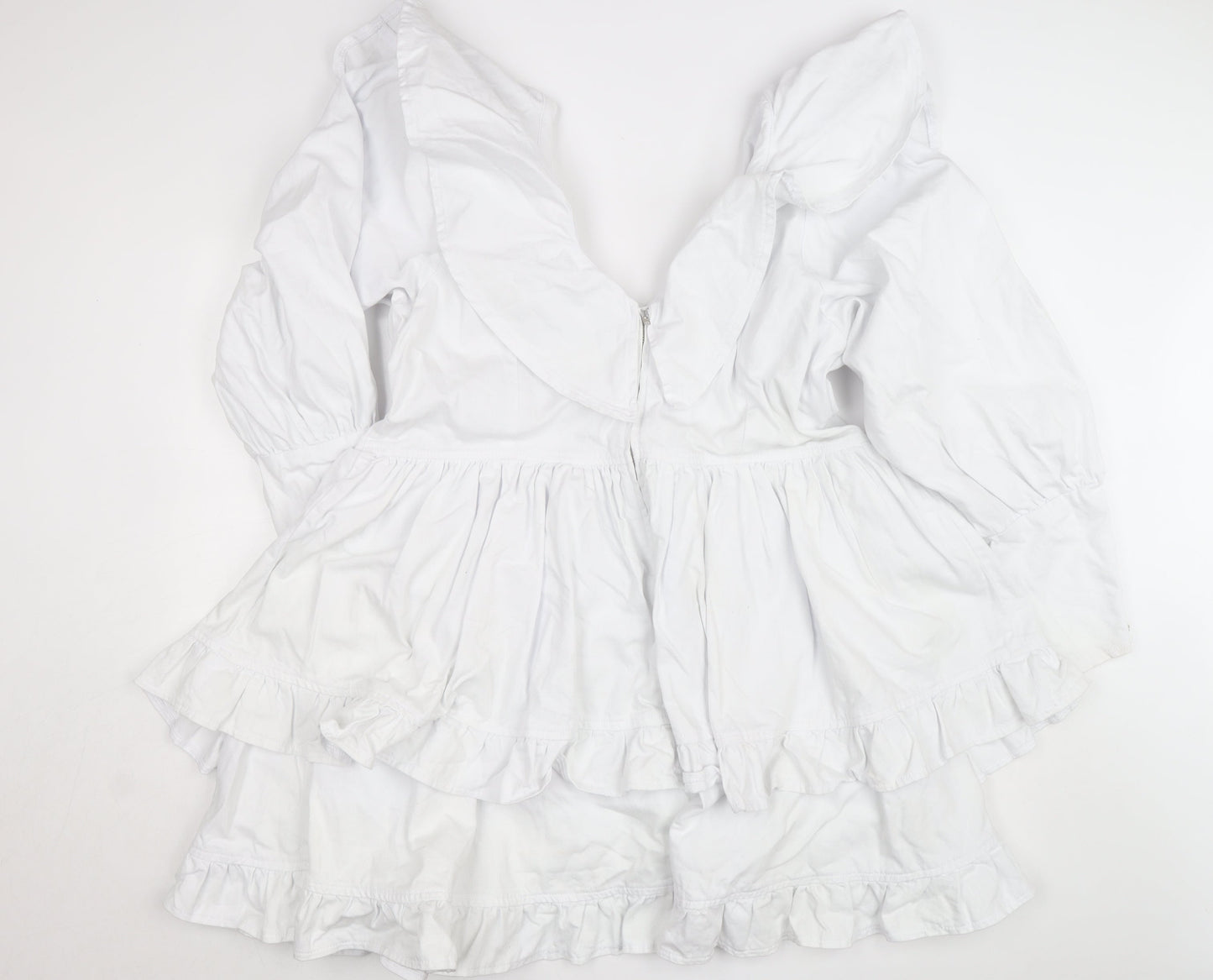 ASOS Luxe Women’s White Off Shoulder Ruffle Short Dress Size 22