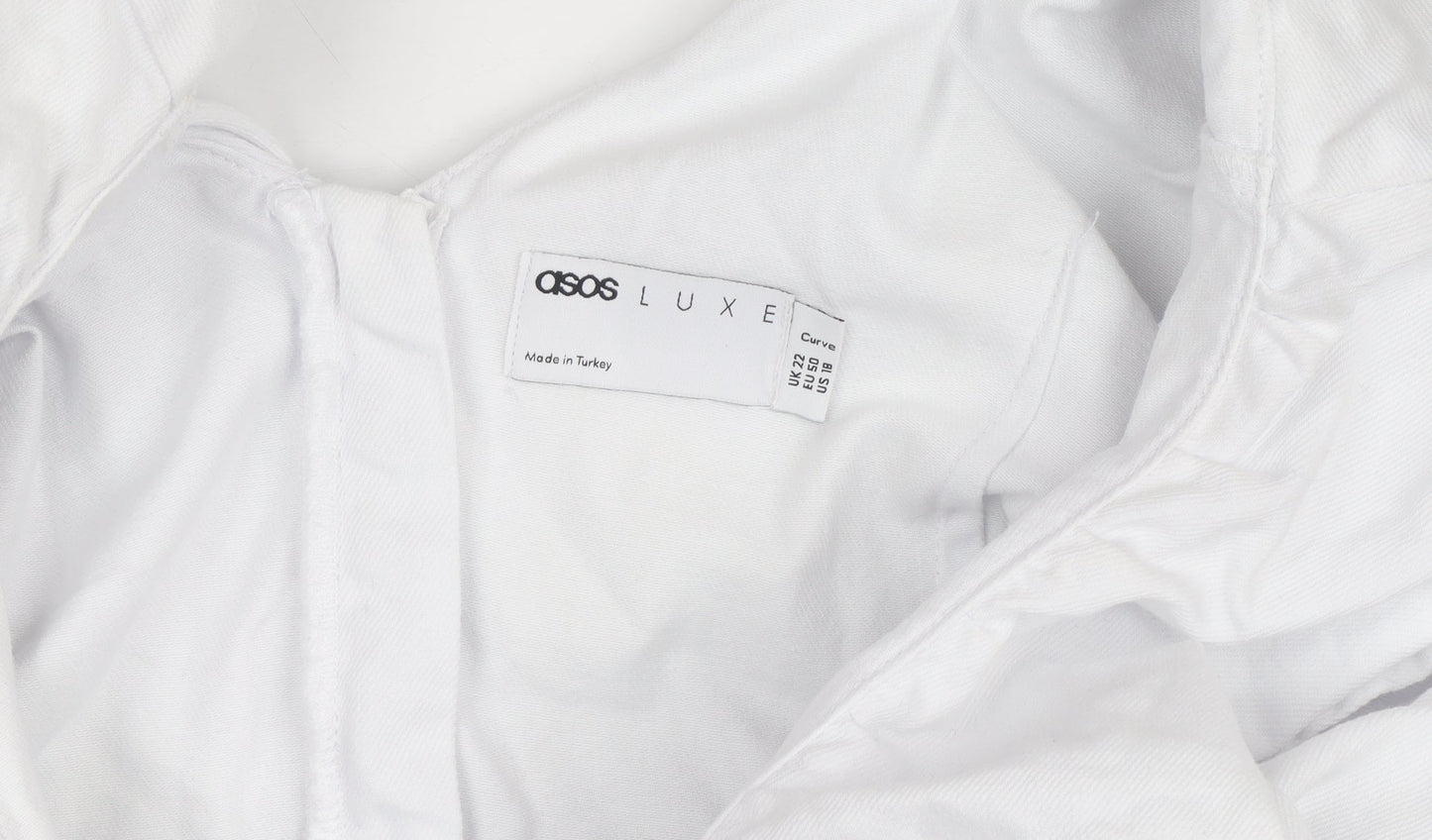 ASOS Luxe Women’s White Off Shoulder Ruffle Short Dress Size 22