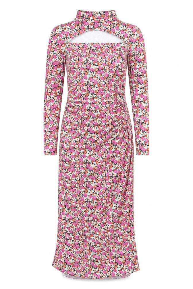 Zara Women’s Multicoloured Floral Ruched Bodycon Midi Dress Size 8