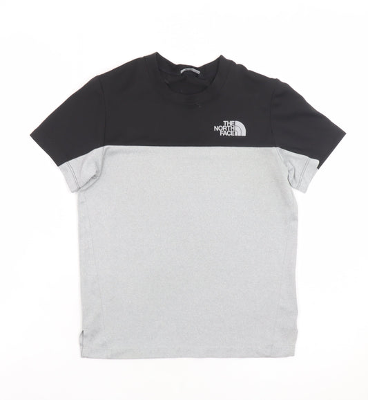 The North Face Unisex Kids Grey Black Short Sleeve Sports T-Shirt M