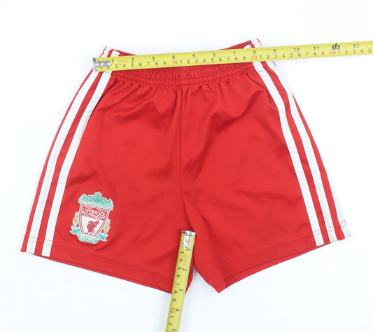 Adidas Boys Red Liverpool Football Club Athletic Shorts 6 Years