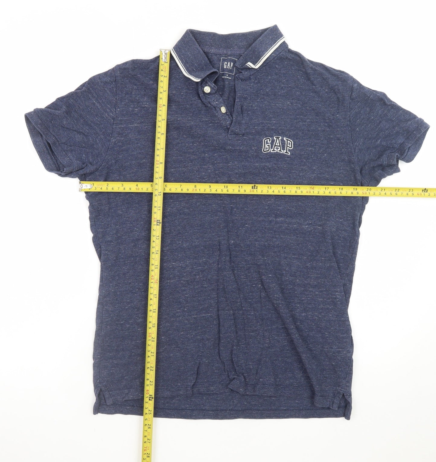GAP Men's Blue Cotton Short Sleeve Polo Shirt Size S