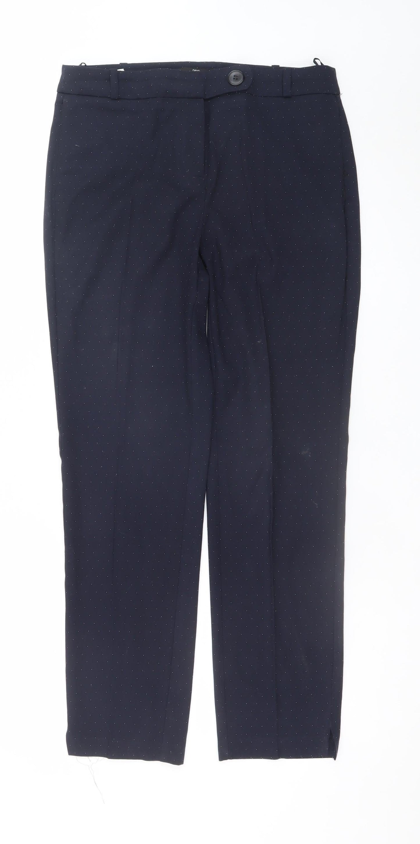 Next Women’s Black Polka Dot Slim Fit Long Length Trousers Size 10L