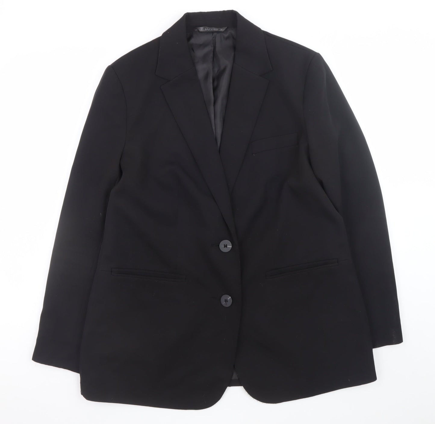 Dunnes Stores Women Black Regular Fit Two-Button Blazer Size 12