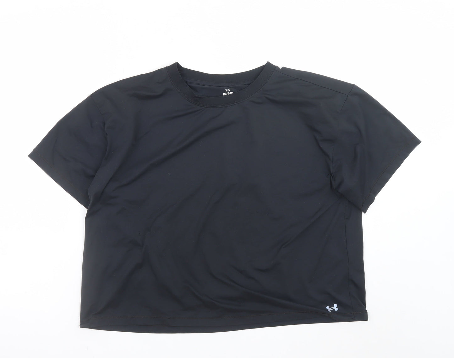 Under Armour Women Black Loose Fit Short Sleeve Sports T-Shirt L