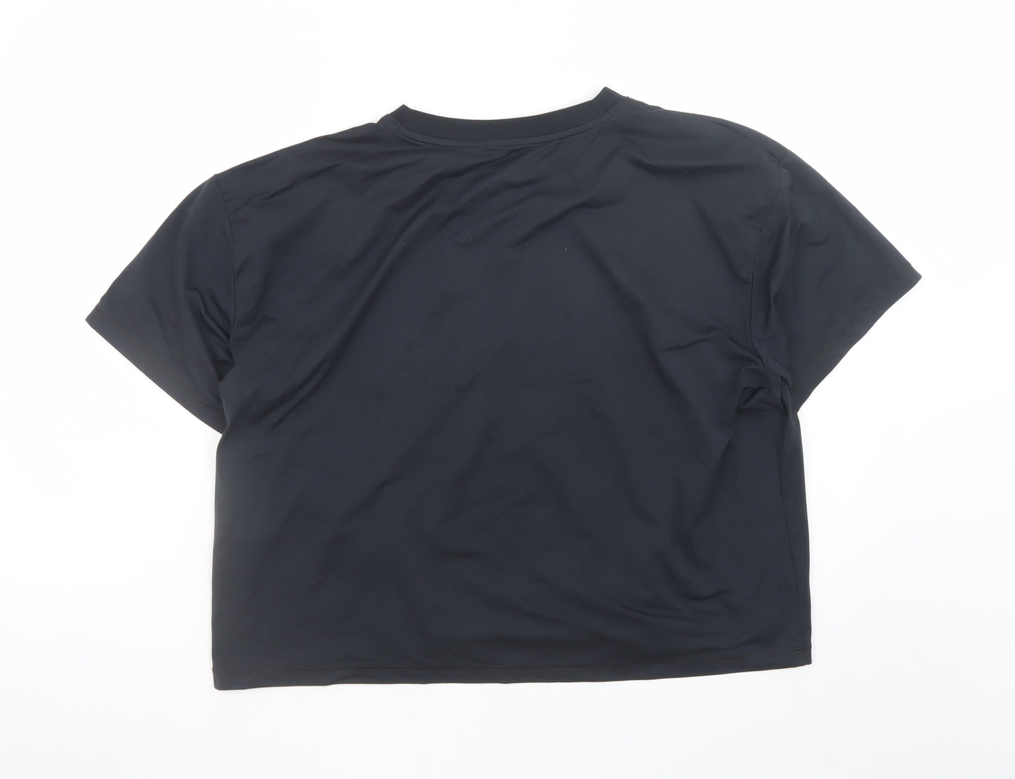 Under Armour Women Black Loose Fit Short Sleeve Sports T-Shirt L