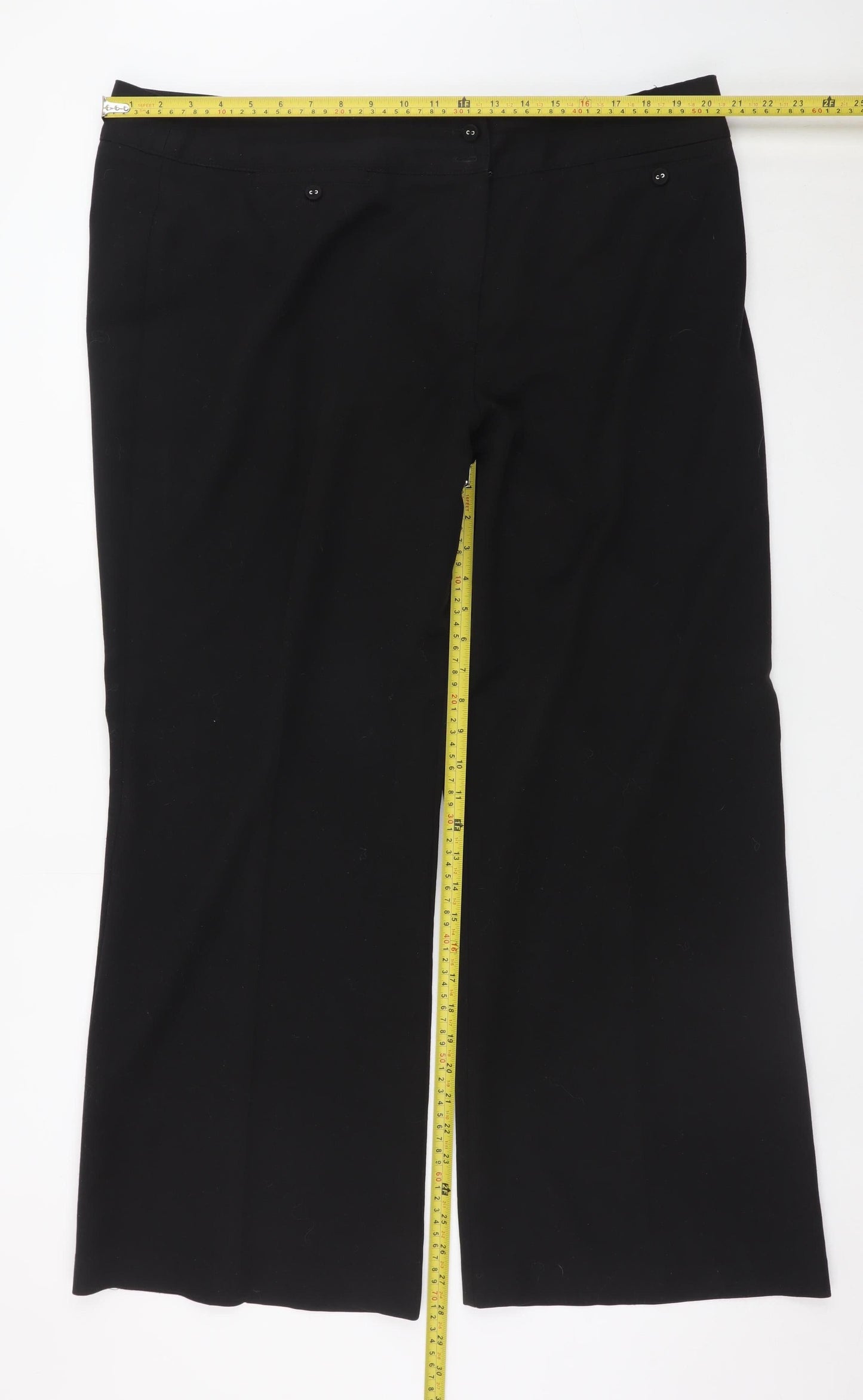 Bm Women Black Size 20 Wide-Leg Stretch Trousers