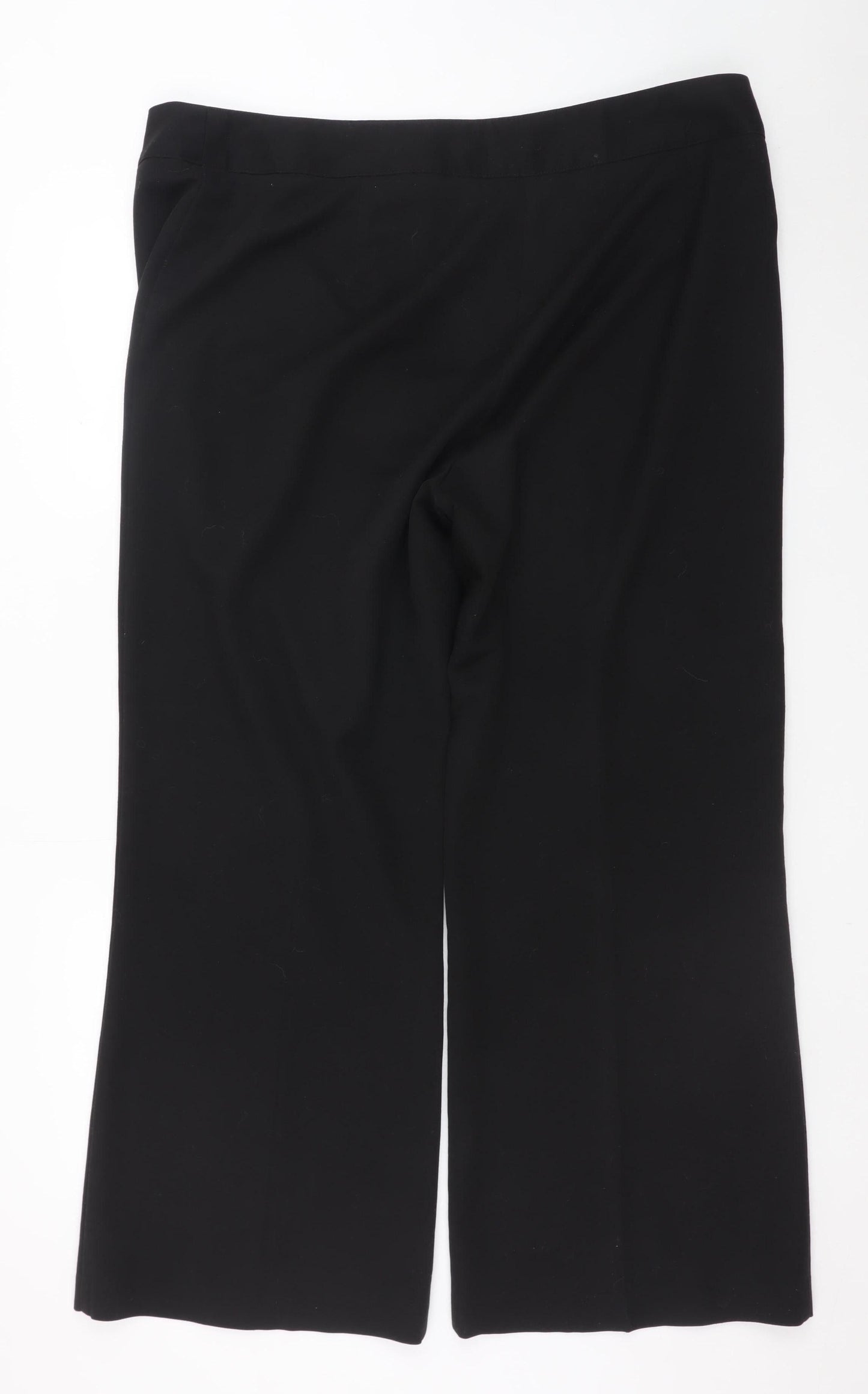 Bm Women Black Size 20 Wide-Leg Stretch Trousers