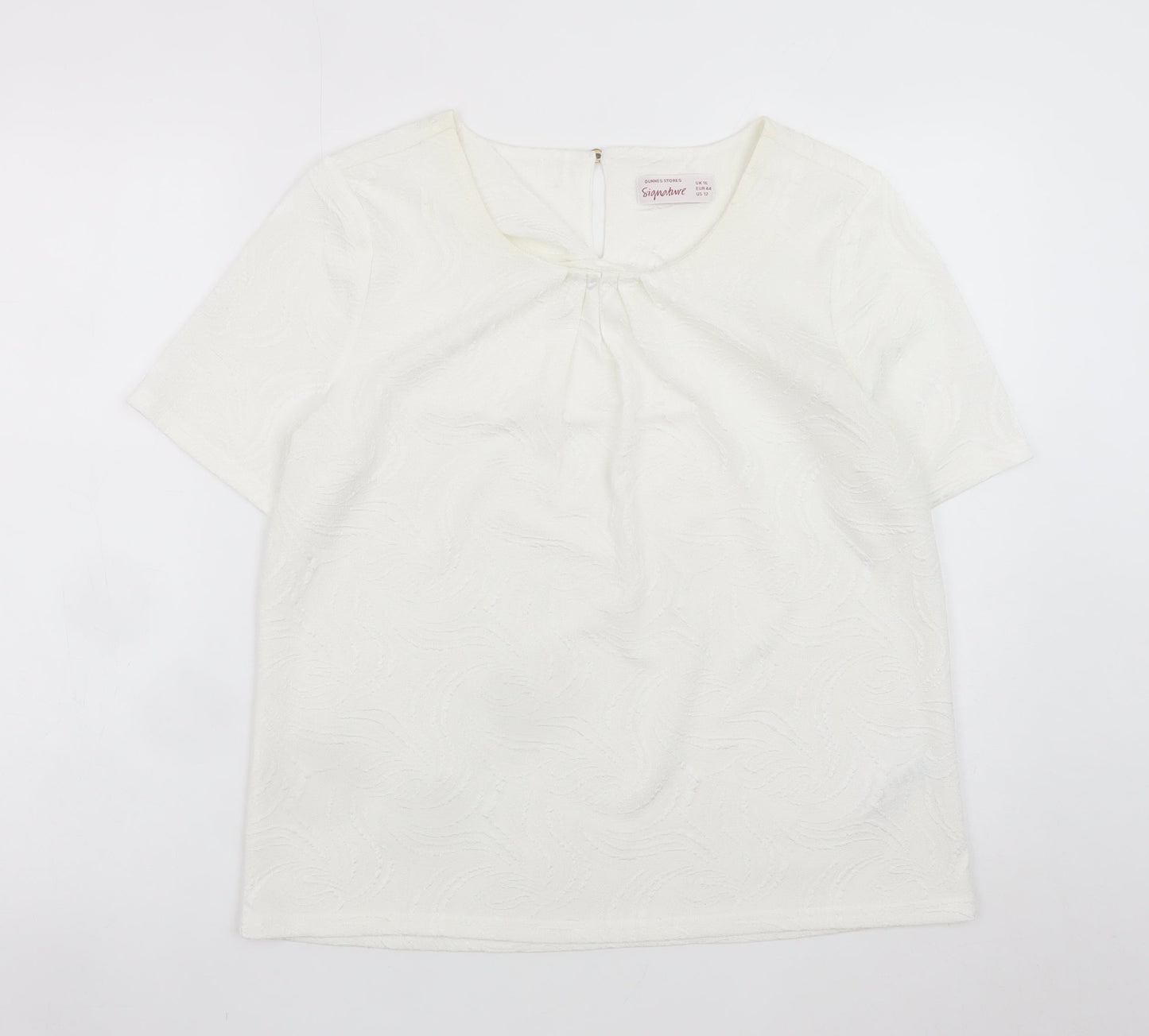 Dunnes Stores Women’s Ivory Short Sleeve Blouse Size 16