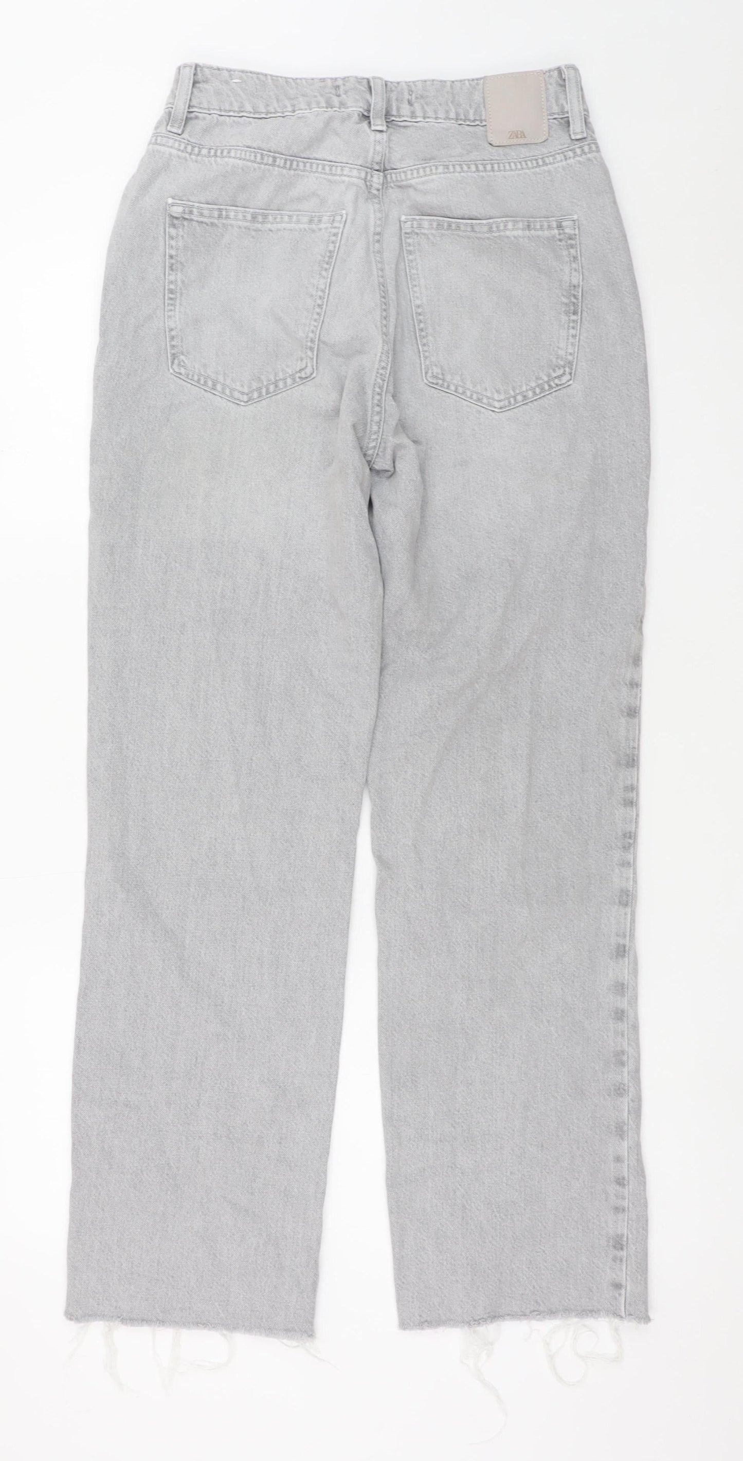 Zara Women Grey High Rise Straight Jeans Size 10